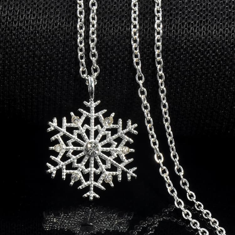 3 Pezzi Ciondoli Cristallo Fiocco di Neve Zircone Fiore Collane di Natale