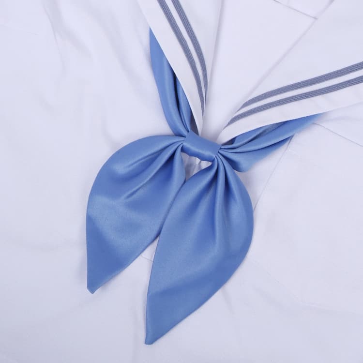 Cravatta a nodo professionale blu donna in seta poliestere a coda di pesce