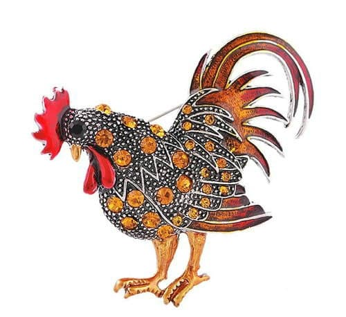 Personality Retro Cock Girl Brooch(Orange)