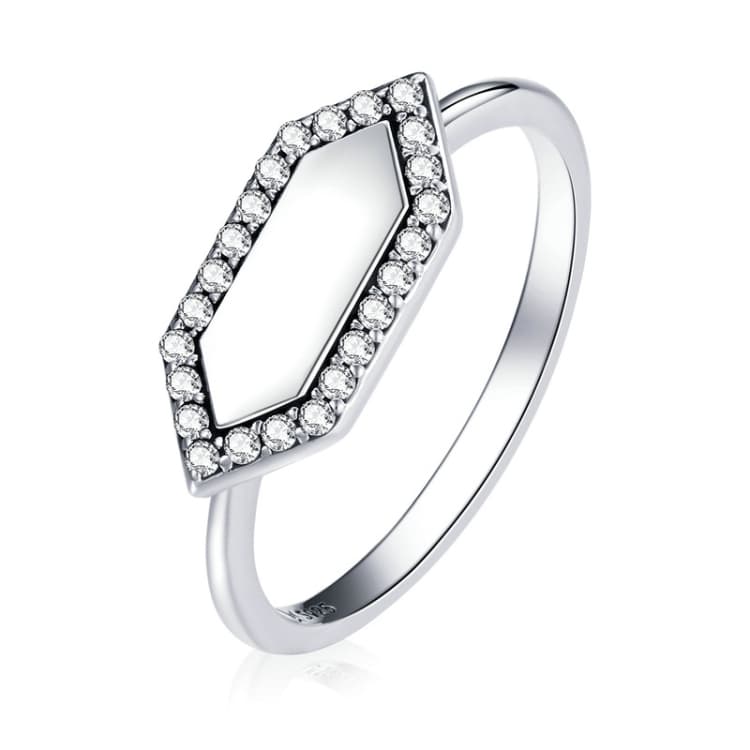 Anello da donna in argento sterling S925 con geometria brillante - Miniatura 3