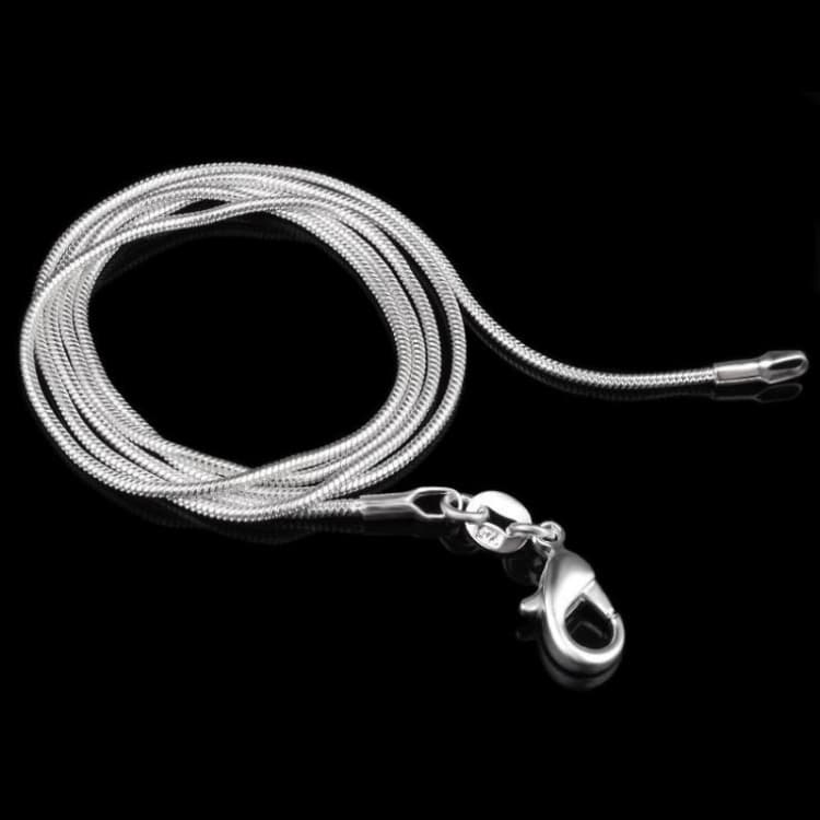 Collana a catena ossea di serpente placcata argento, sottile per donna