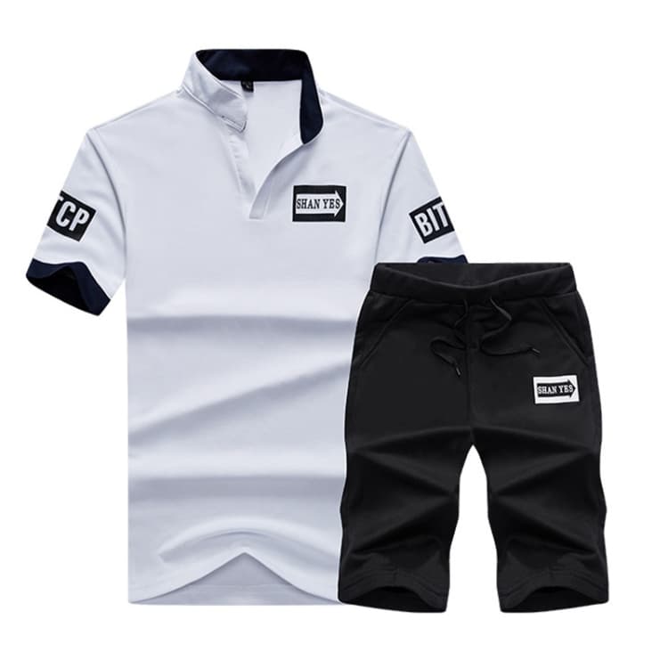 Summer Men T-Shirt Half-Sleeved Sports Suit - Miniatura 5