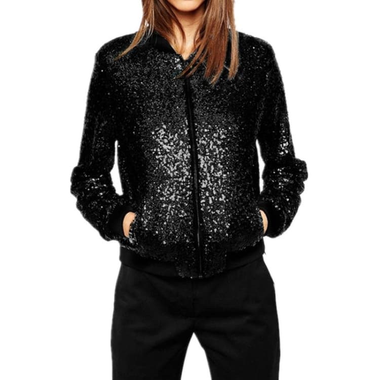 Women Wild Casual Sequin Jacket Short Coat