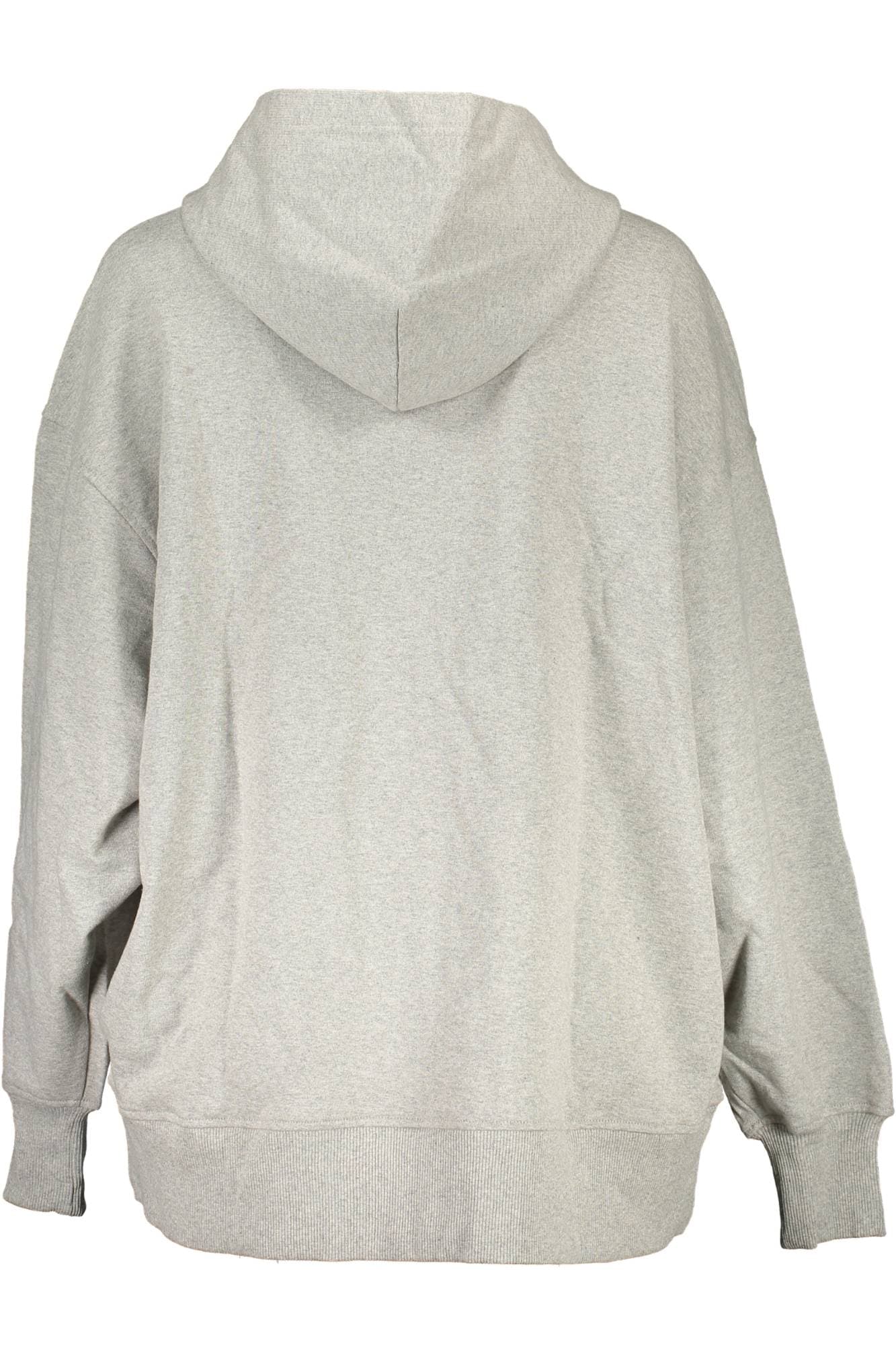 CALVIN KLEIN FELPA CON ZIP DONNA GRIGIO - Miniatura 2