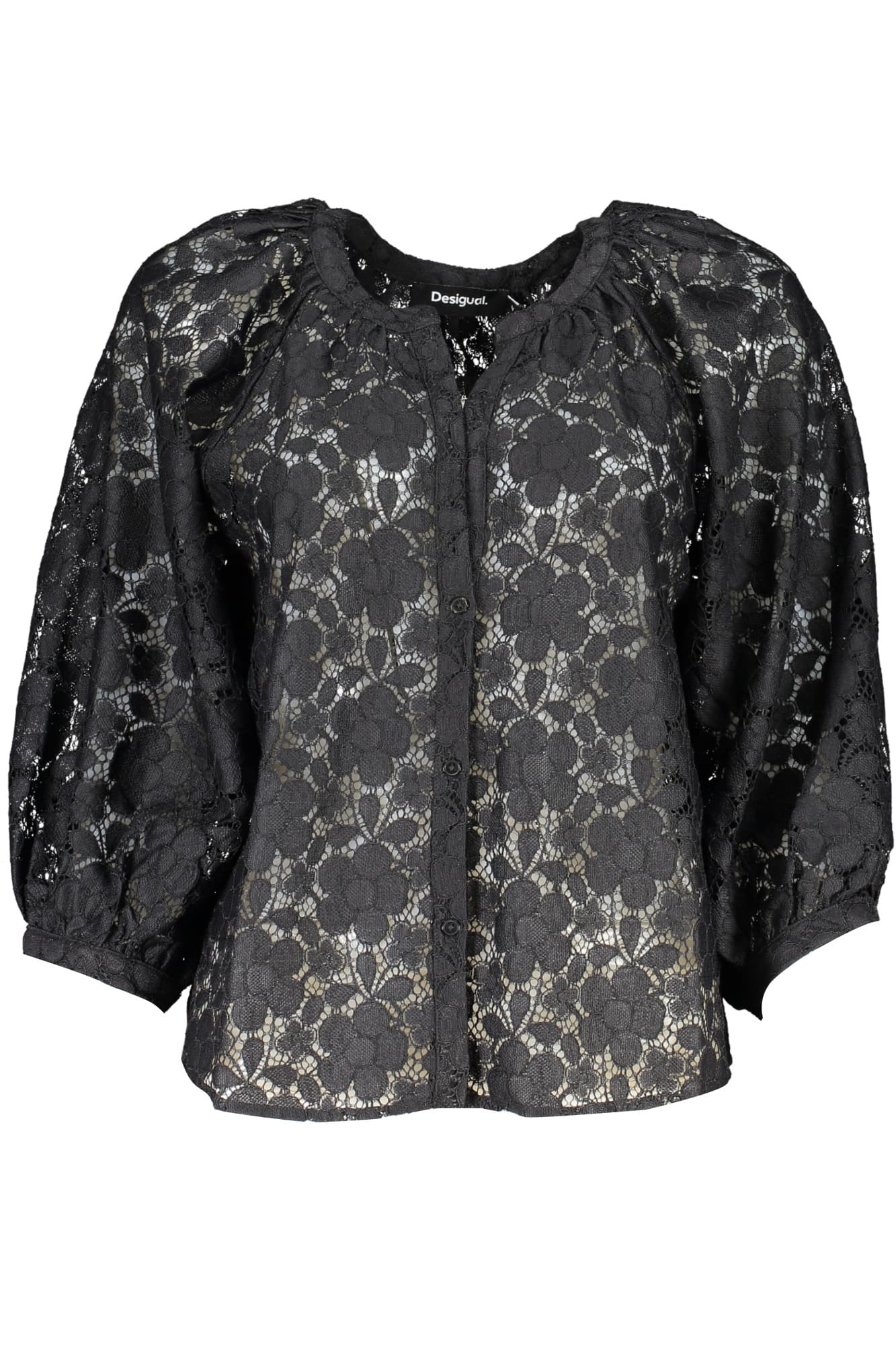 DESIGUAL CAMICIA MANICHE LUNGHE DONNA NERO