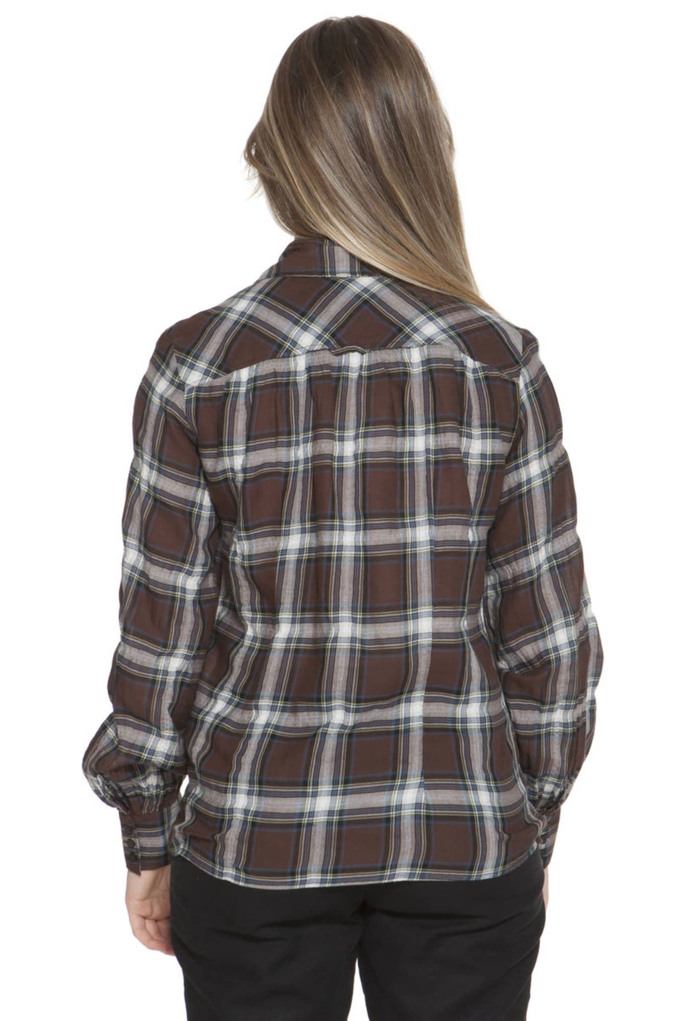 GANT CAMICIA MANICHE LUNGHE DONNA MARRONE - Miniatura 2