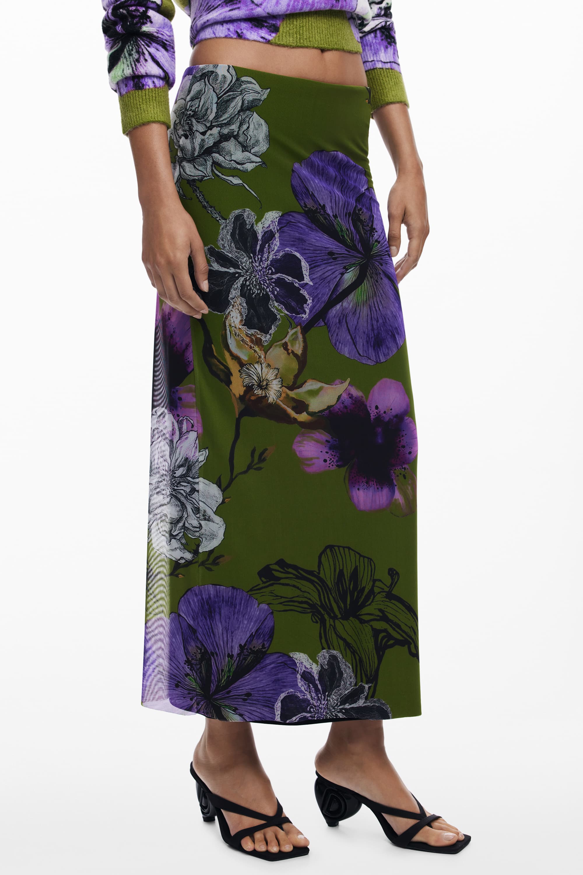 DESIGUAL GONNA LUNGA DONNA VERDE