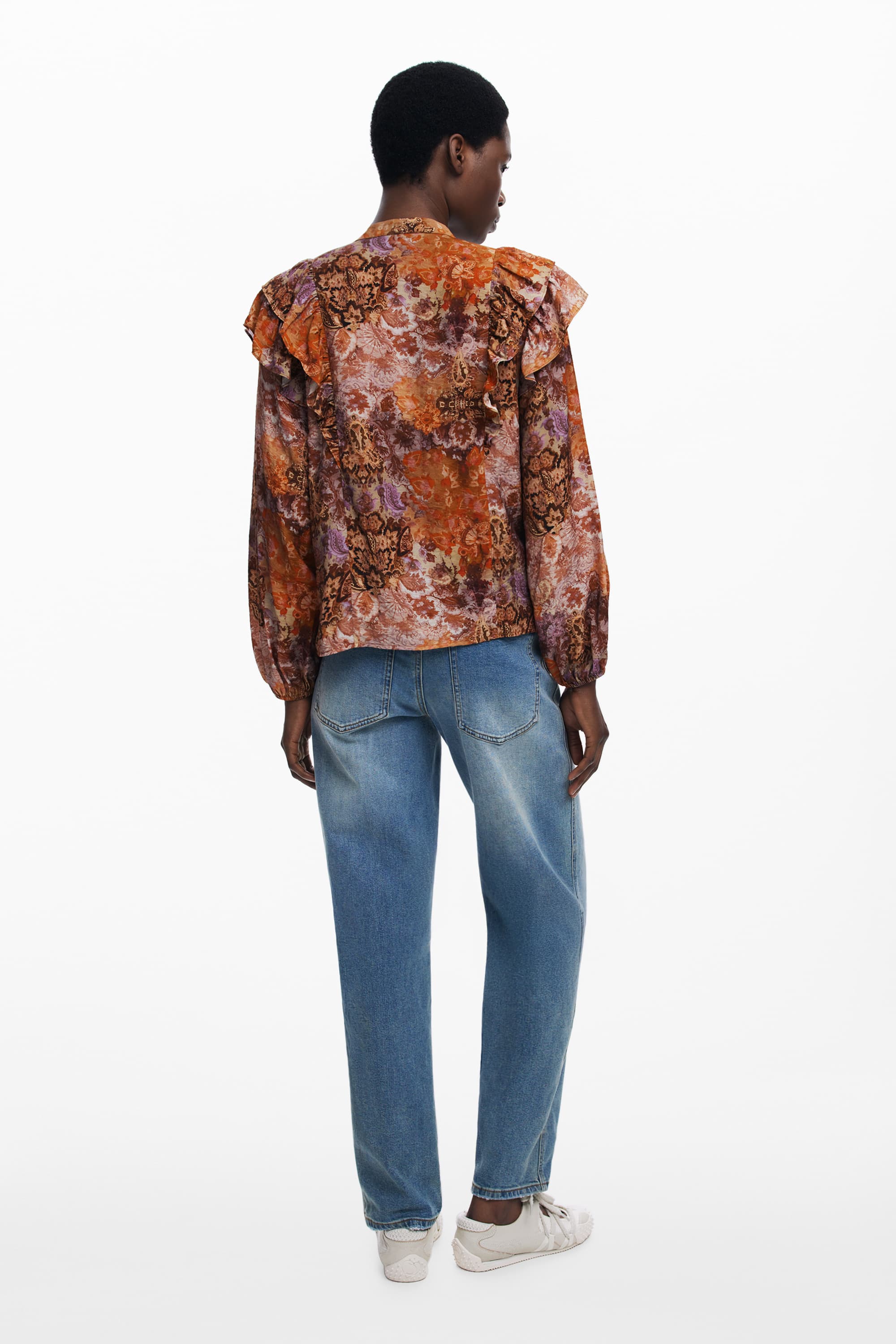 DESIGUAL CAMICIA MANICHE LUNGHE DONNA ARANCIO - Miniatura 2