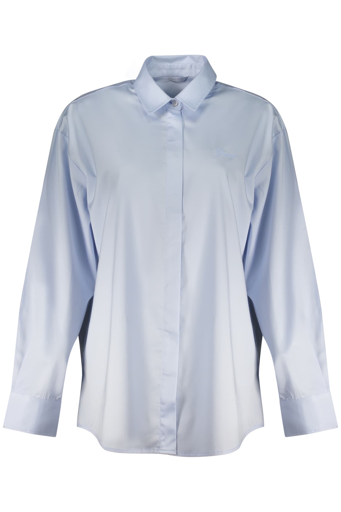 GUESS JEANS CAMICIA MANICHE LUNGHE DONNA AZZURRO