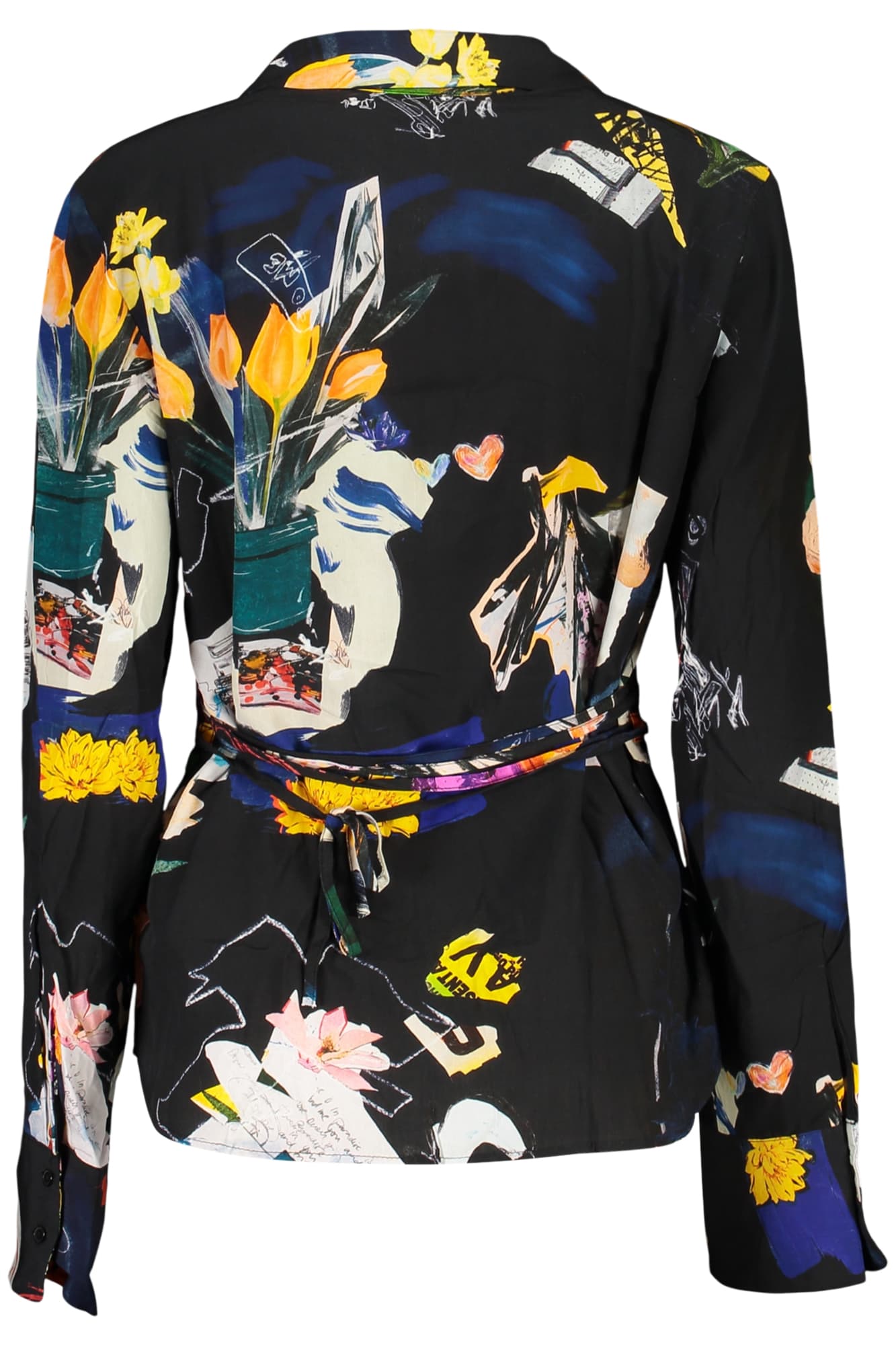 DESIGUAL CAMICIA MANICHE LUNGHE DONNA NERO - Miniatura 3
