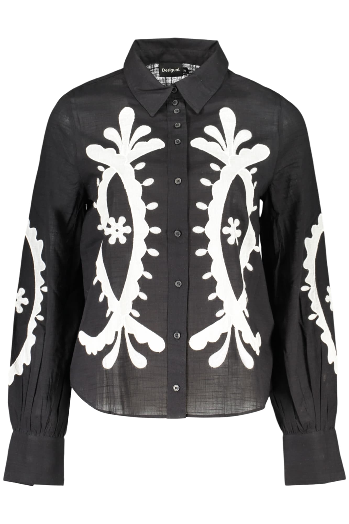 DESIGUAL CAMICIA MANICHE LUNGHE DONNA NERO