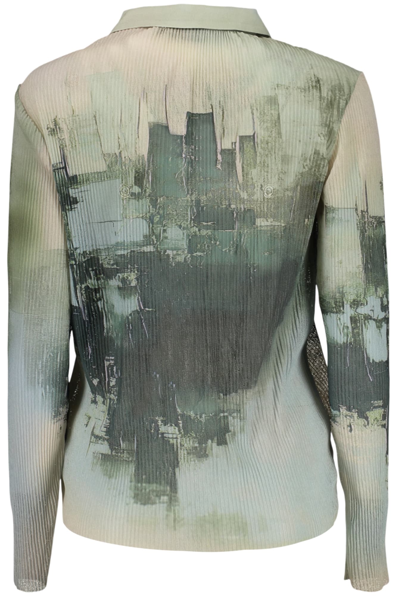 DESIGUAL CAMICIA MANICHE LUNGHE DONNA VERDE - Miniatura 2