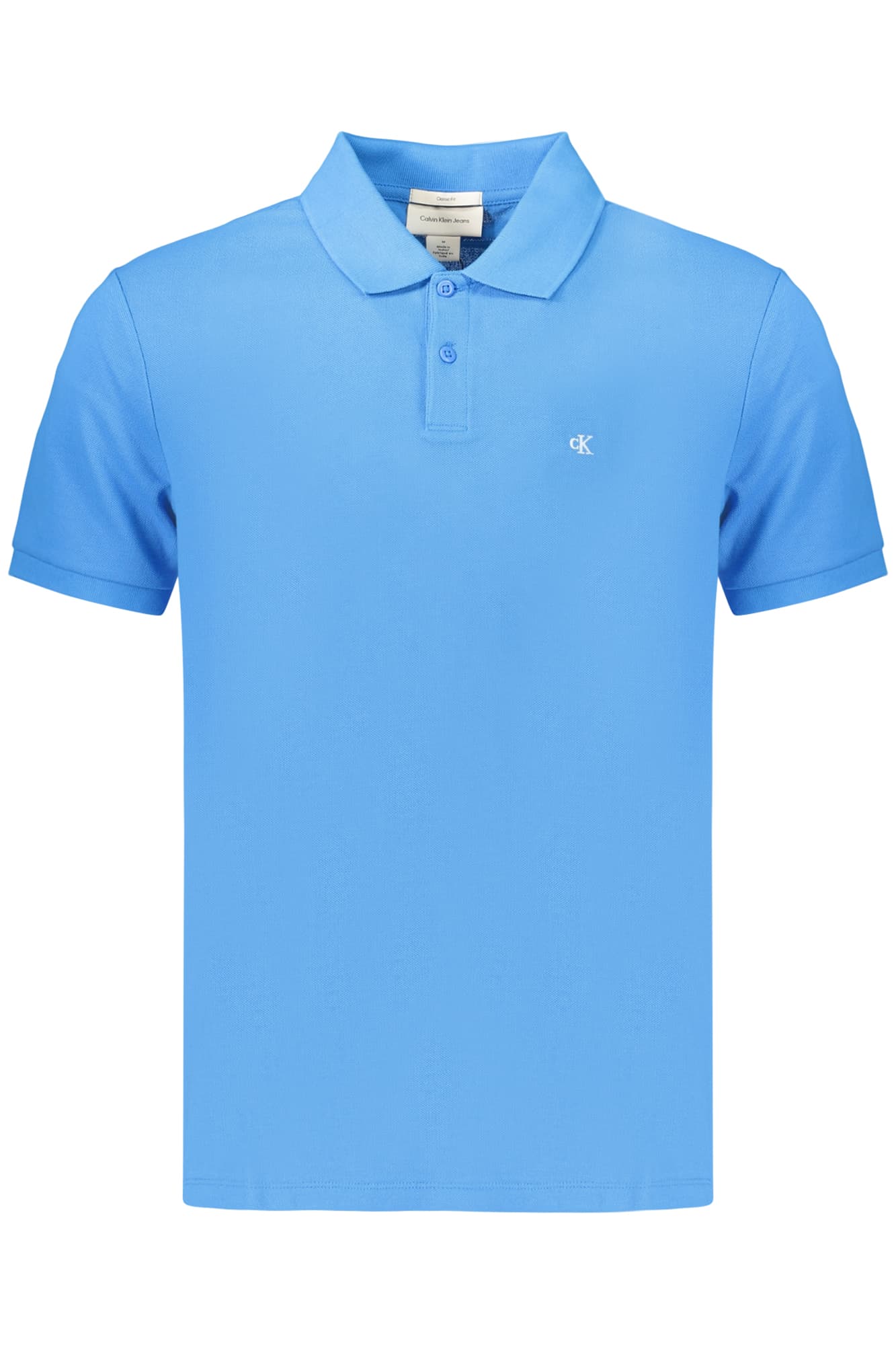 CALVIN KLEIN POLO MANICHE CORTE UOMO AZZURRO