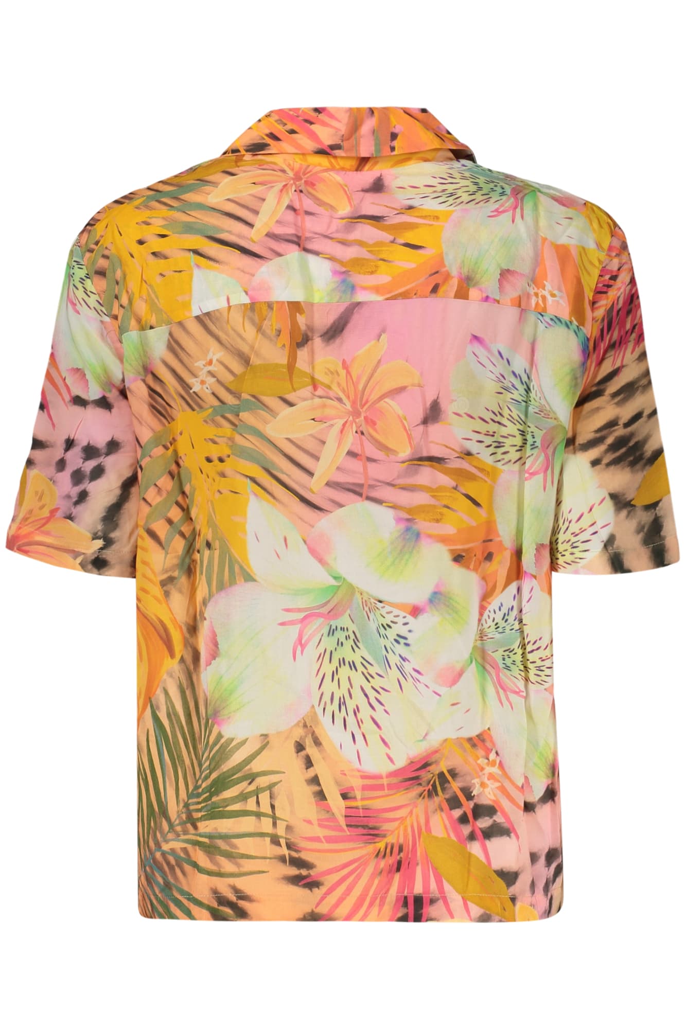 DESIGUAL CAMICIA MANICHE CORTE DONNA ARANCIO - Miniatura 2
