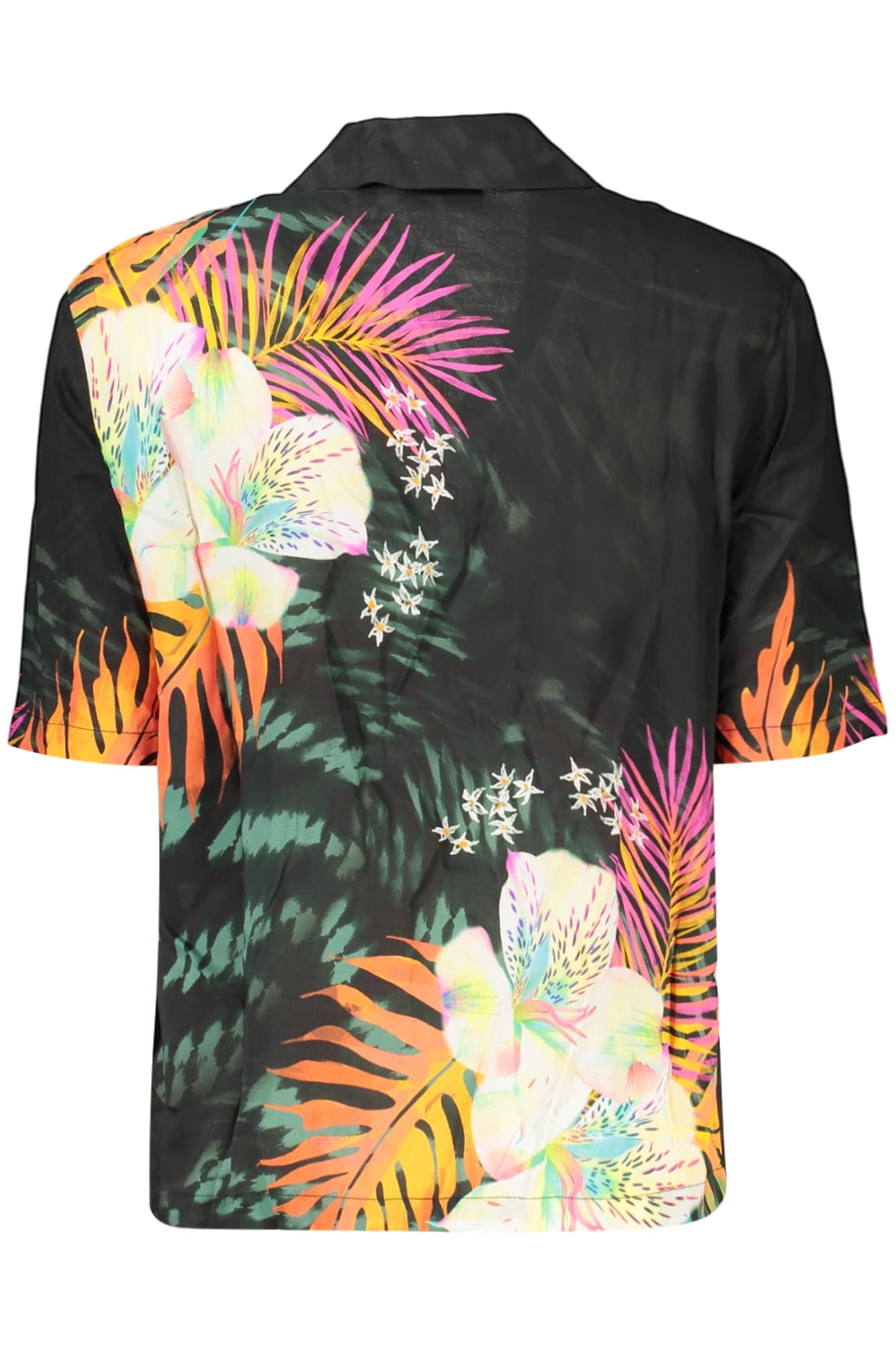 DESIGUAL CAMICIA MANICHE CORTE DONNA NERO - Miniatura 2