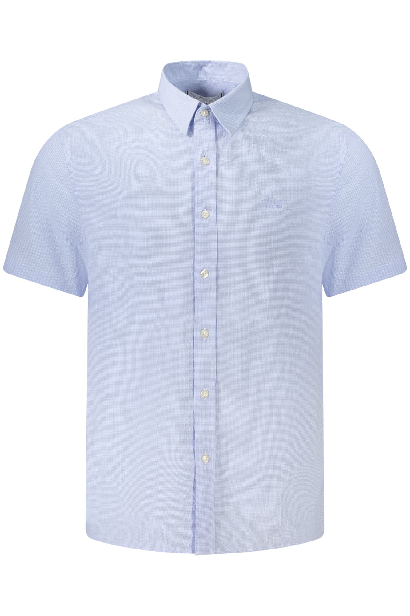 GUESS JEANS CAMICIA MANICHE CORTE UOMO AZZURRO