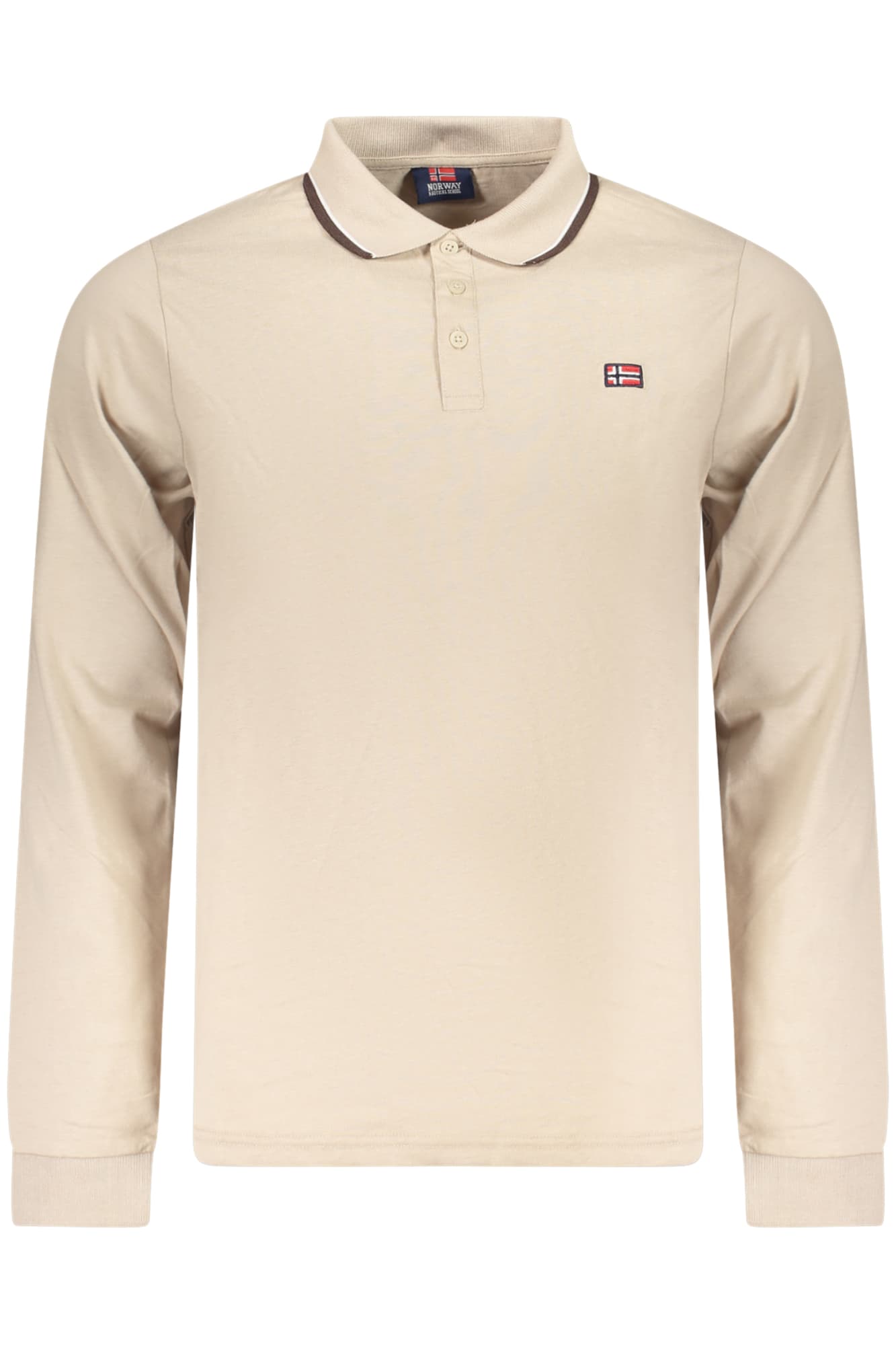 NORWAY 1963 POLO MANICHE LUNGHE UOMO BEIGE