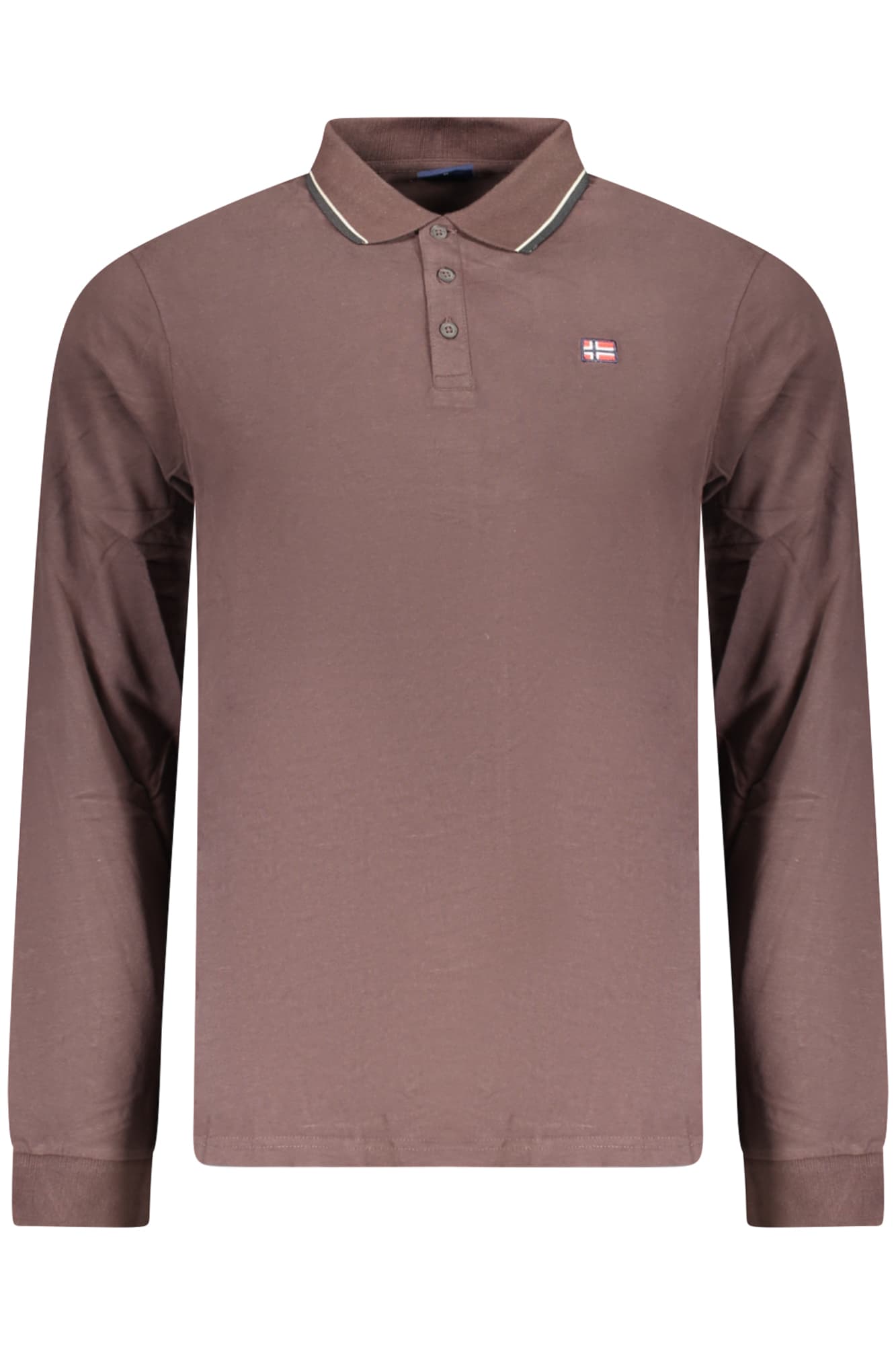 NORWAY 1963 POLO MANICHE LUNGHE UOMO MARRONE