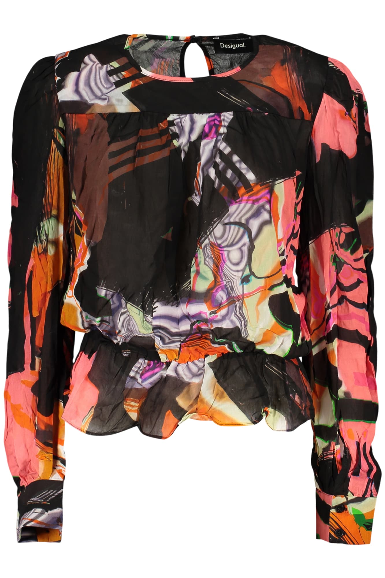 DESIGUAL CAMICIA MANICHE LUNGHE DONNA NERO