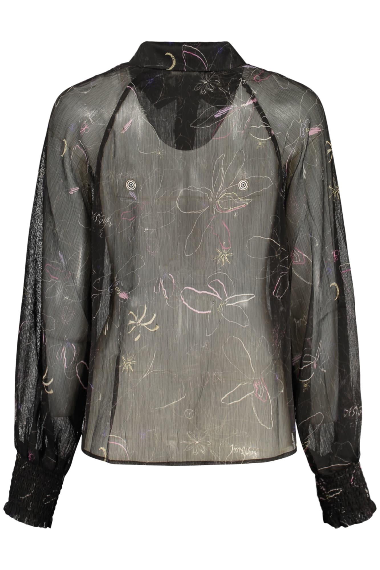 DESIGUAL CAMICIA MANICHE LUNGHE DONNA NERO - Miniatura 2