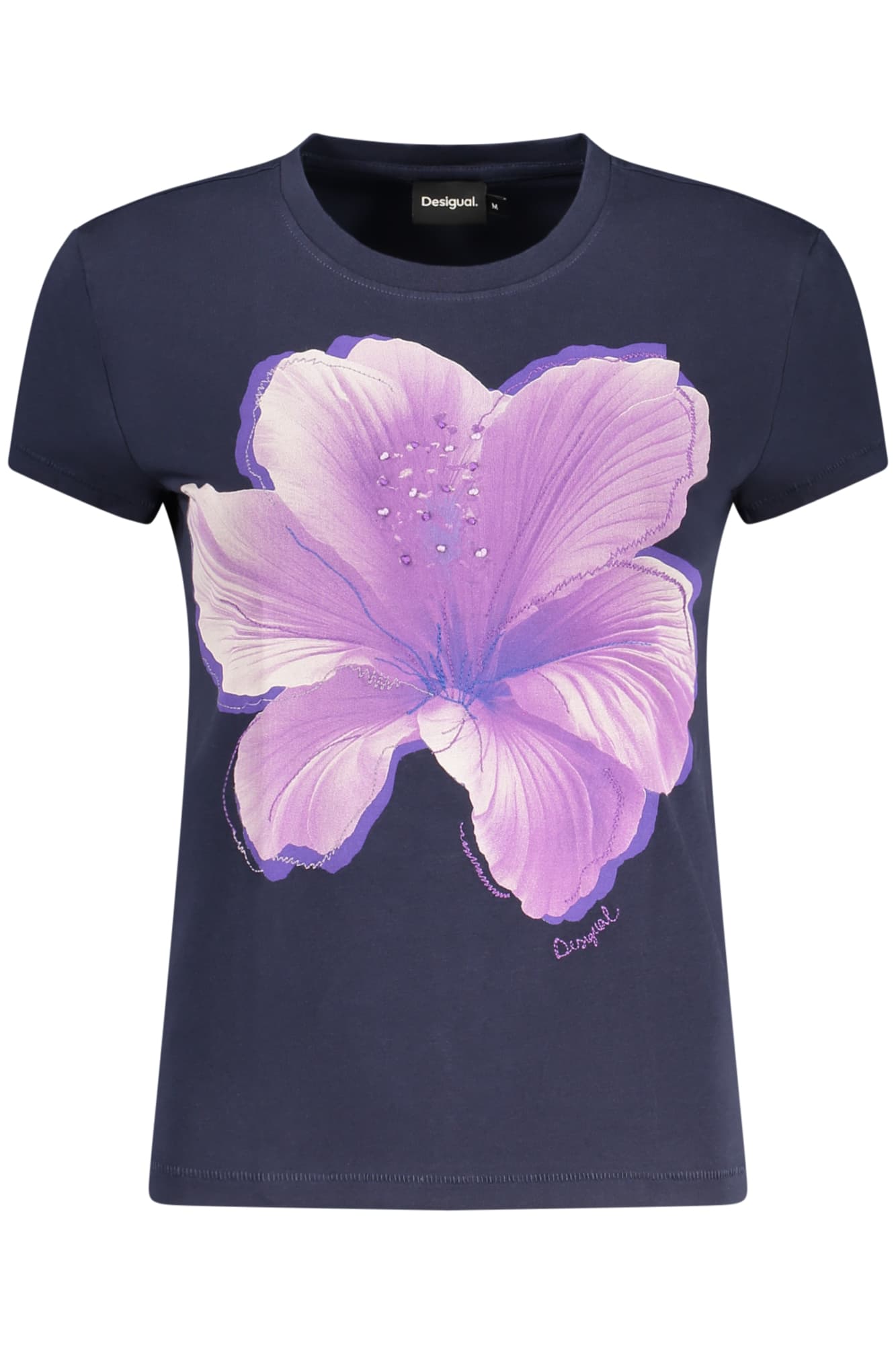 DESIGUAL T-SHIRT MANICHE CORTE DONNA BLU