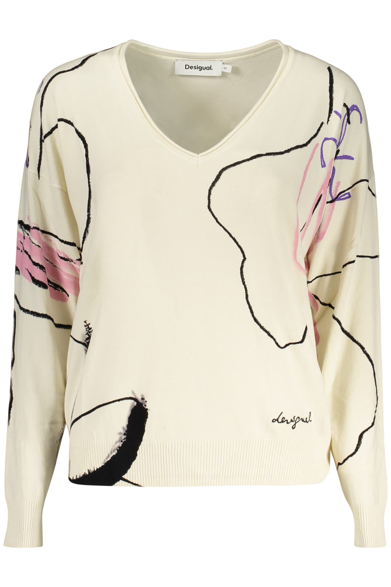 DESIGUAL MAGLIA DONNA BIANCO