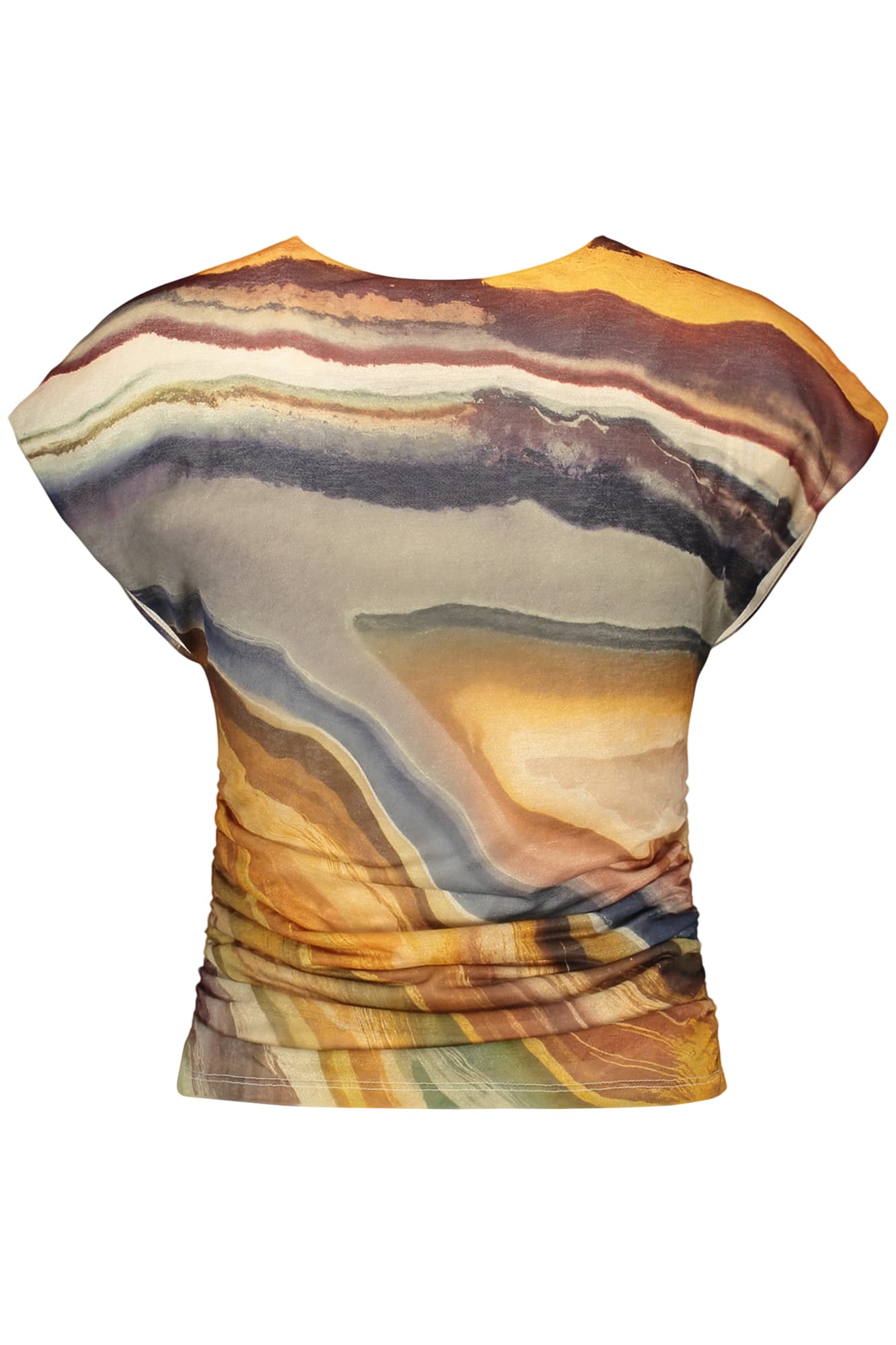 DESIGUAL T-SHIRT SENZA MANICHE DONNA BEIGE - Miniatura 2