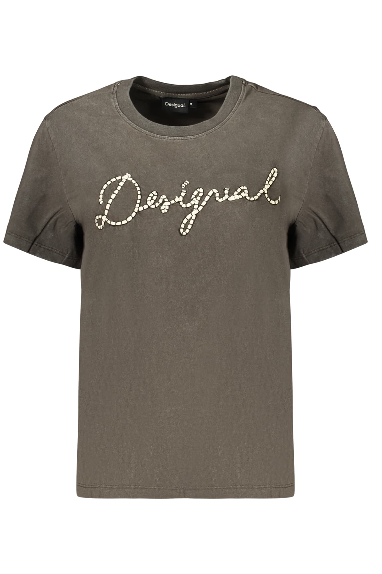 DESIGUAL T-SHIRT MANICHE CORTE DONNA GRIGIO