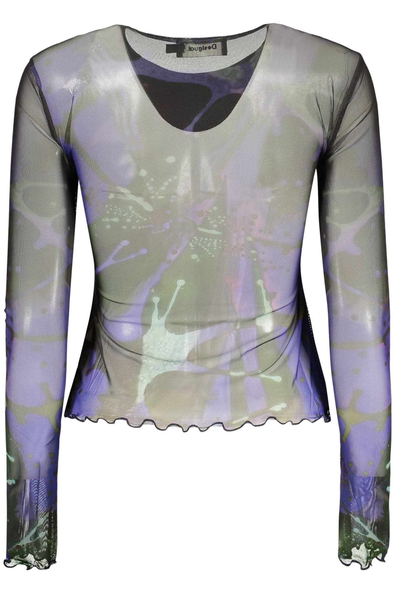 DESIGUAL T-SHIRT MANICHE LUNGHE DONNA BLU - Miniatura 2