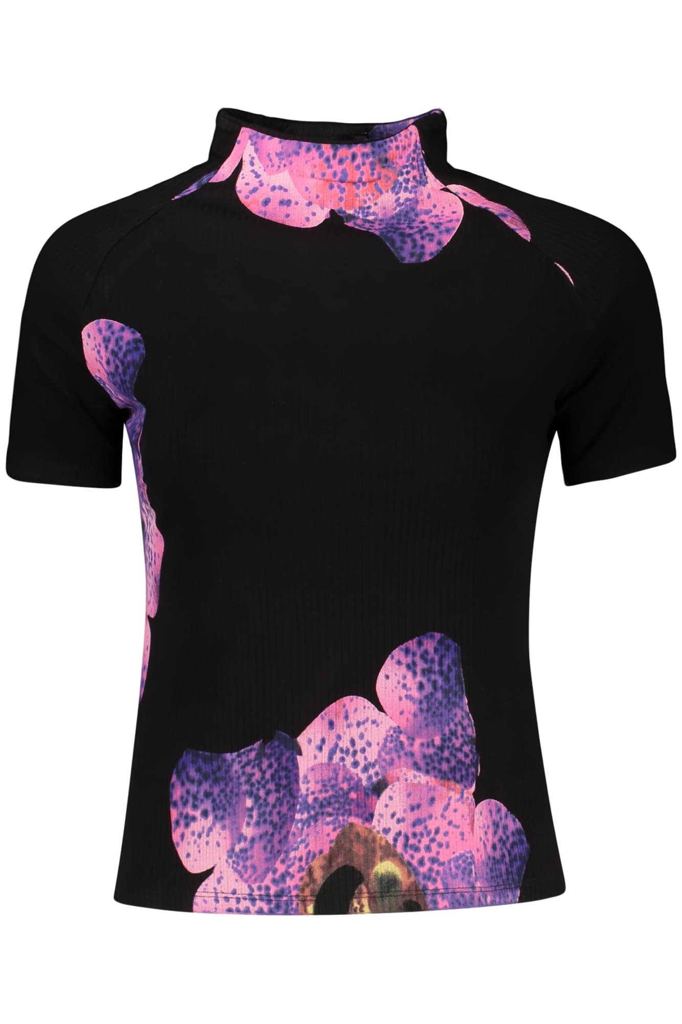 DESIGUAL T-SHIRT MANICHE CORTE DONNA NERO