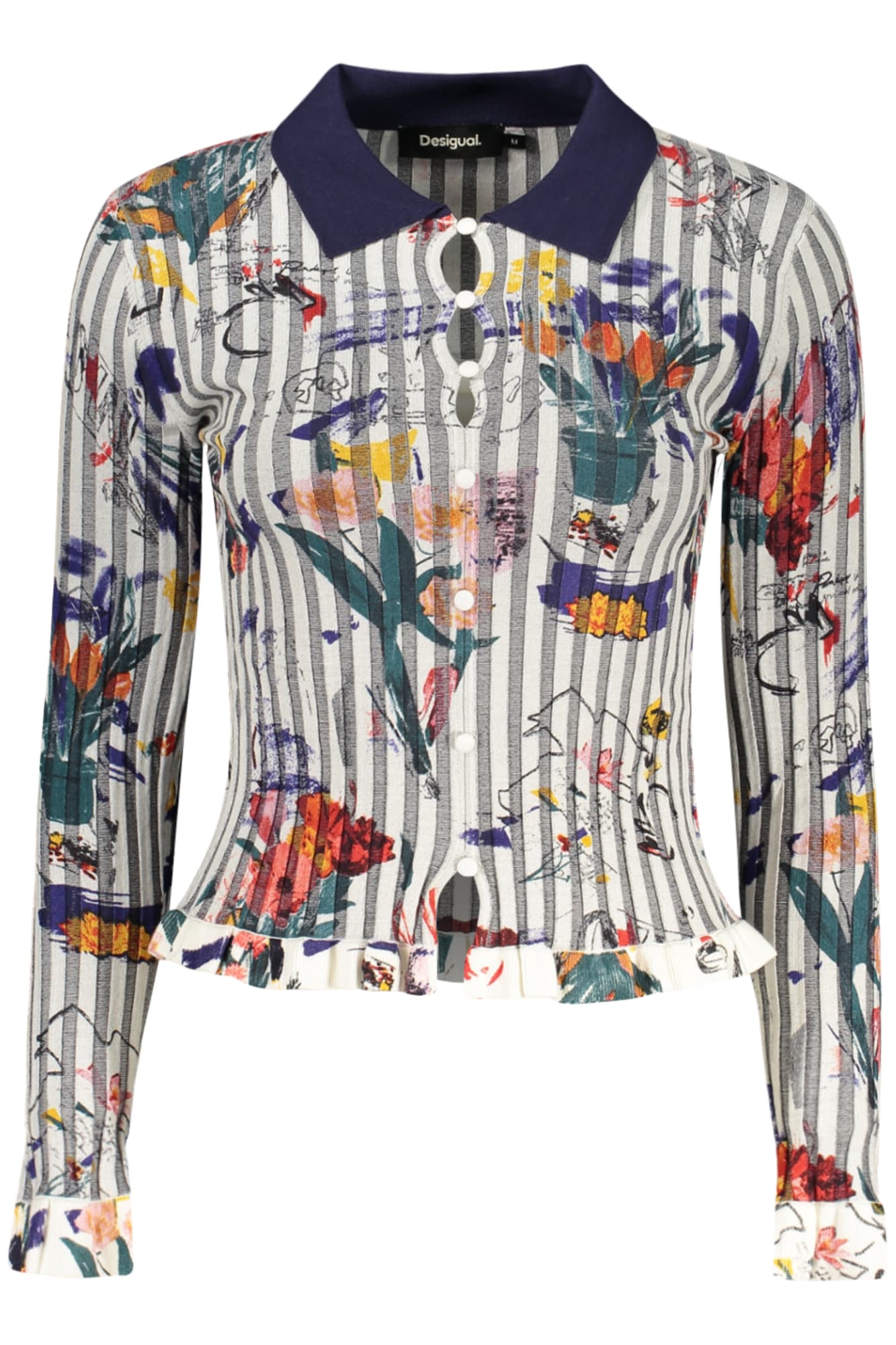 DESIGUAL MAGLIA DONNA BIANCO