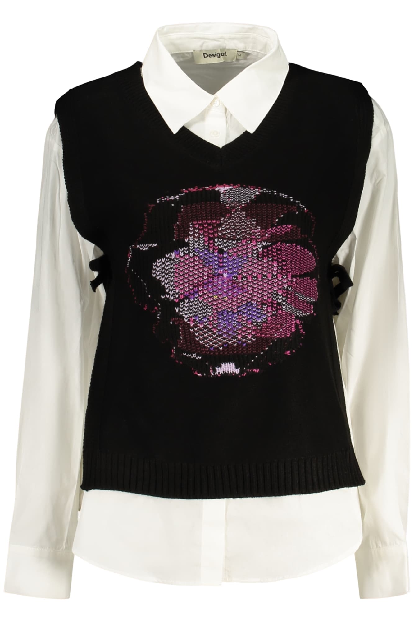 DESIGUAL CAMICIA MANICHE LUNGHE DONNA NERO - Miniatura 3