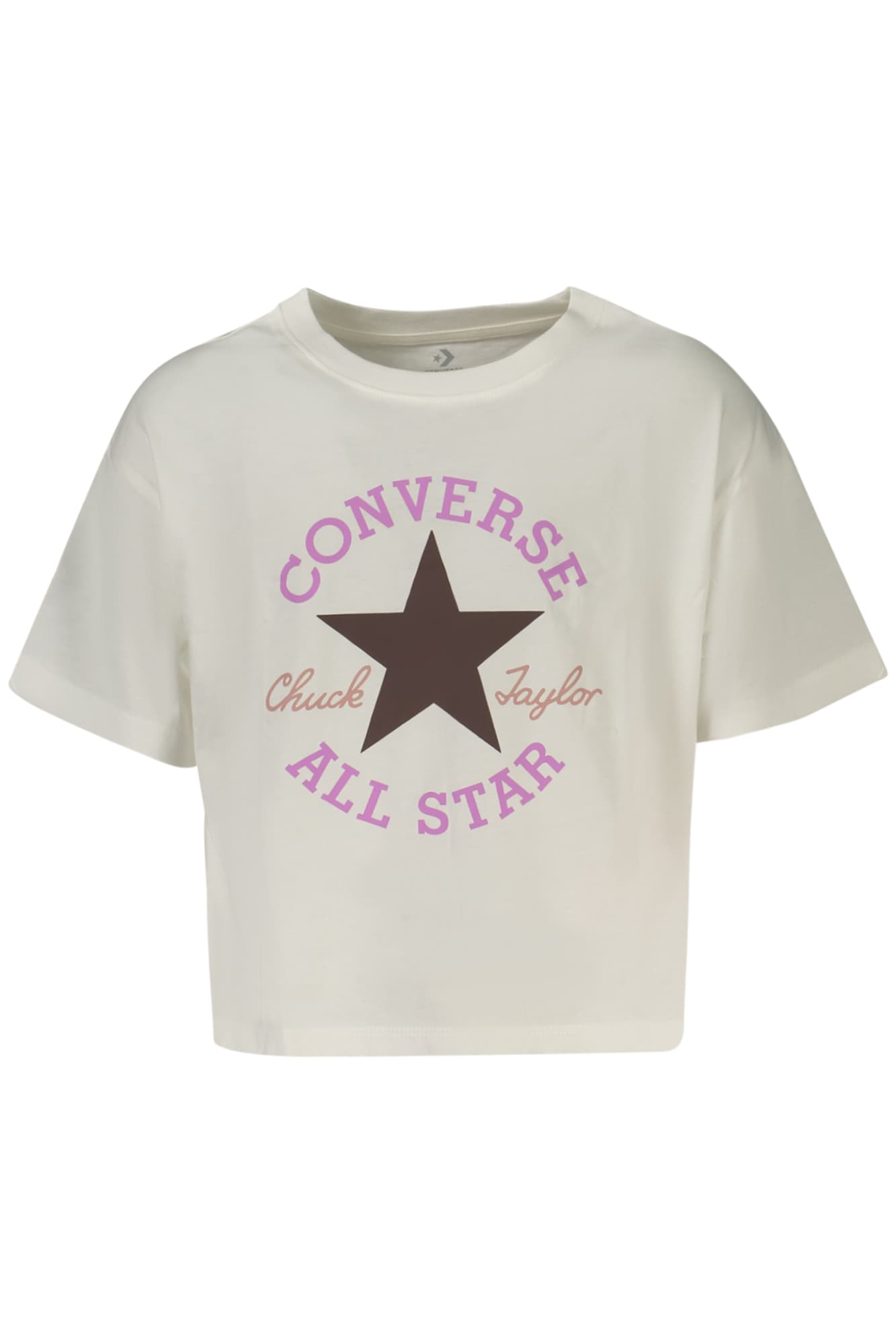 CONVERSE T-SHIRT MANICHE CORTE BAMBINA BIANCO