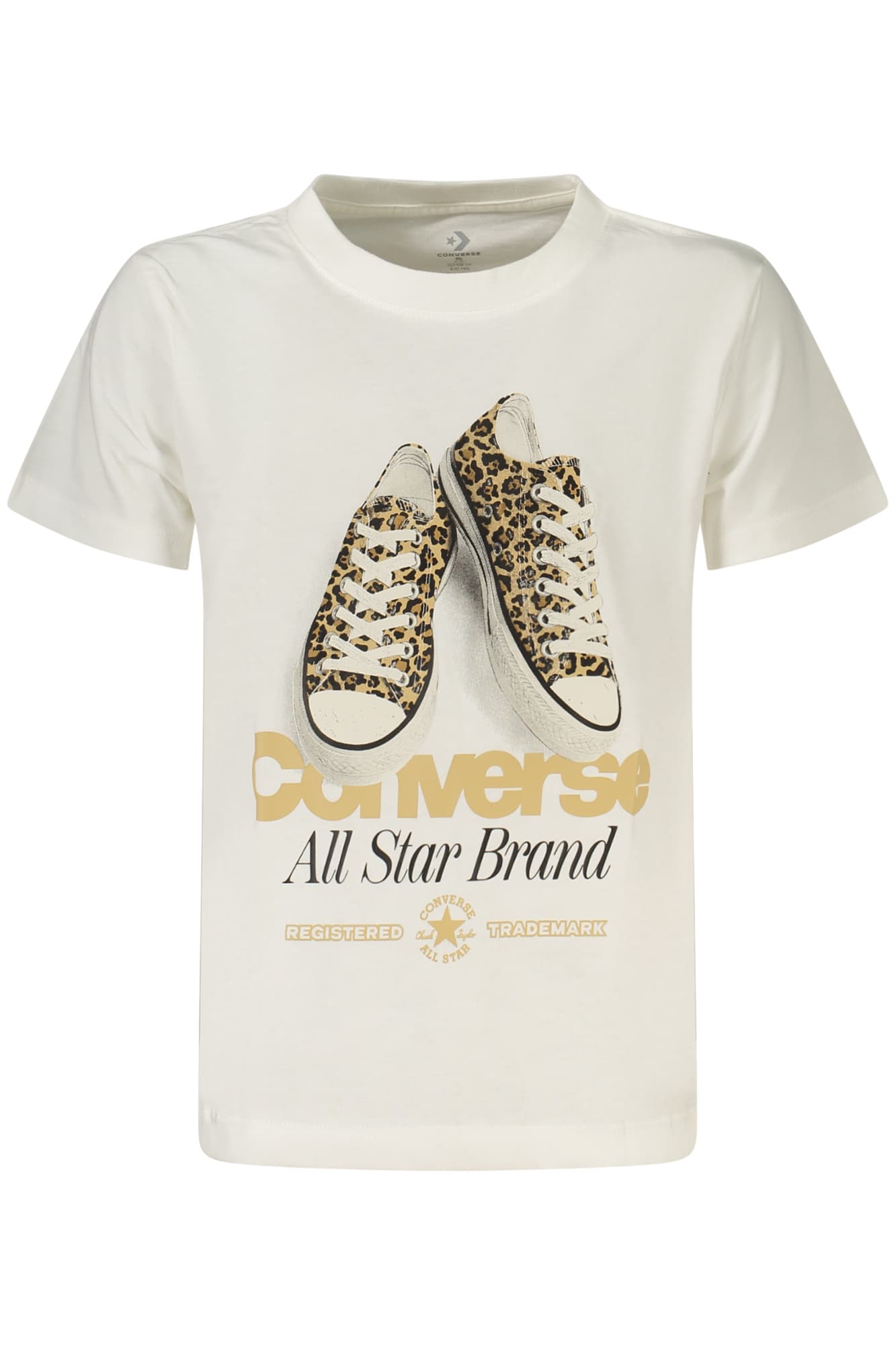 CONVERSE T-SHIRT MANICHE CORTE BAMBINA BIANCO