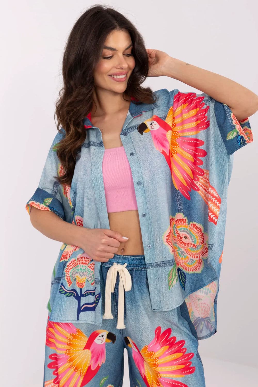 Camicia a manica corta model 210033 Italy Moda
