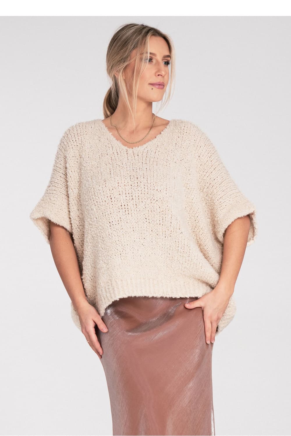 Maglione a manica corta model 217071 Figl