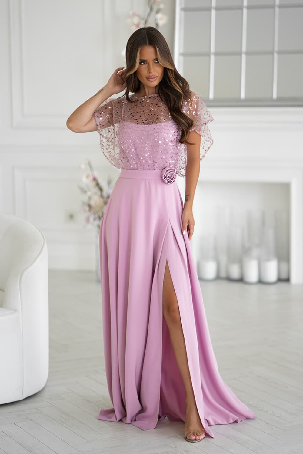 Vestito lungo model 219690 Bicotone