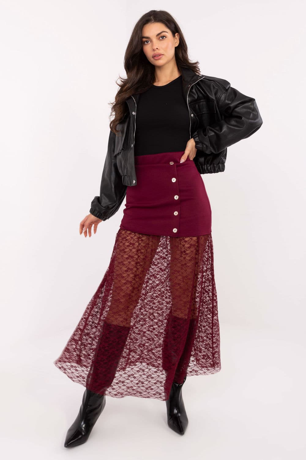 Gonna di pizzo model 221593 Italy Moda