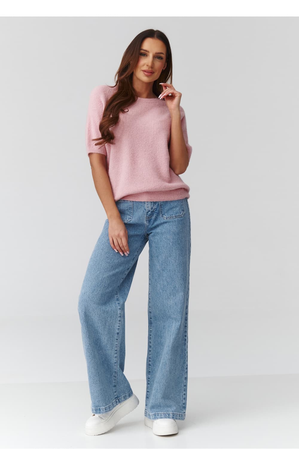 Maglione a manica corta model 224079 Makadamia - Miniatura 2