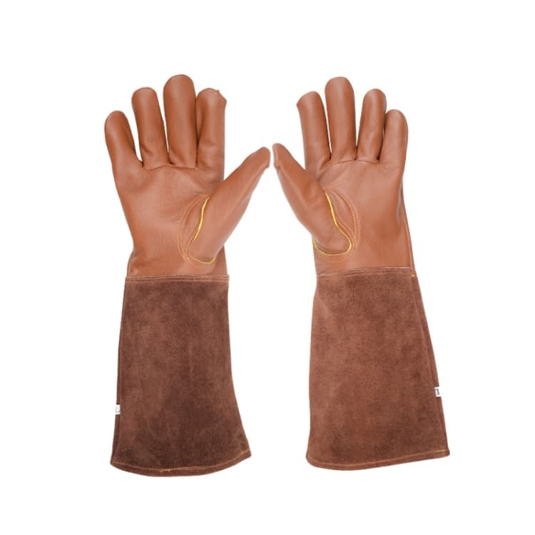 1 Pair JJ-GD102 Floral Garden Cut-Resistant Genuine Leather Gloves
