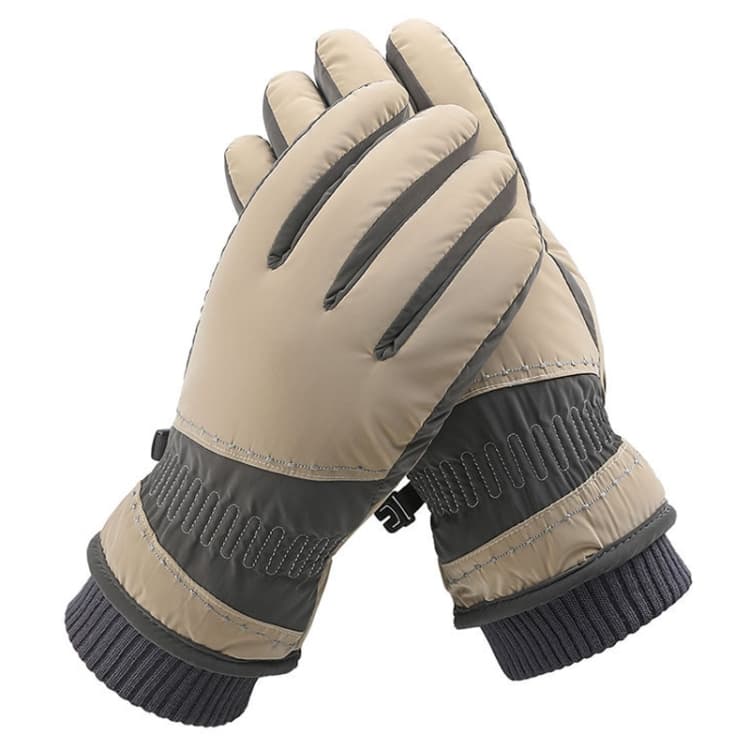 1 Paio Guanti Sportivi Anticaduta Ispessiti Caldi e Antivento per Ciclismo WZ-207 (Grigio Caffè)