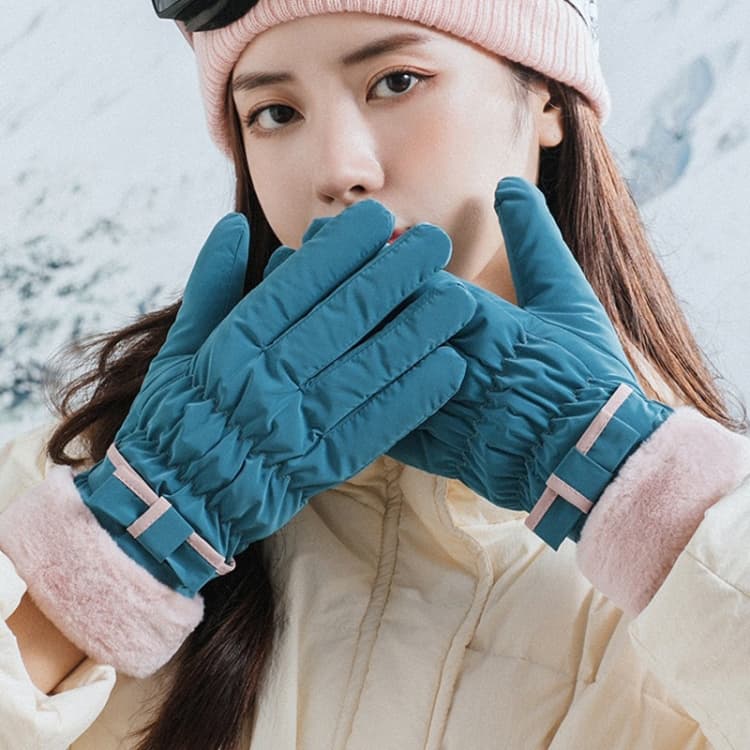 1 Pair YR205 Winter Warm Plus Fleece Mouth Driving Riding Sports Gloves