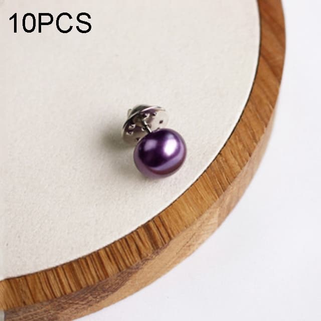 10 PZ Spilla a forma di spilla versatile con perla e fibbia a bottone anti-luce, spilla per scialle, spilla per sciarpa, spilla per collo, spilla per spilla (viola)