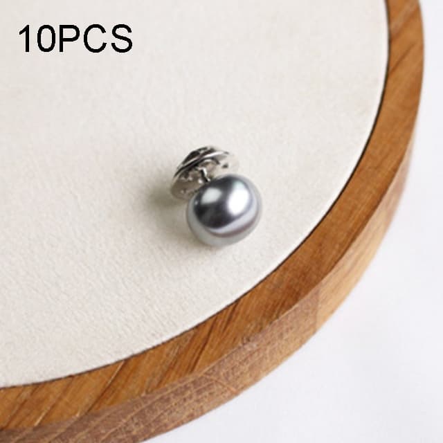 10 PZ Spilla a spillo versatile con perla e fibbia a bottone anti-luce, spilla per scialle, spilla per sciarpa fai da te, spilla a spillo (Argento)