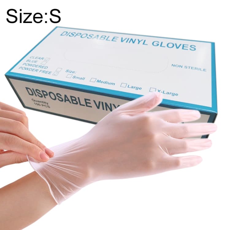 100 PCS Disposable PVC Examination Gloves Household Transparent Touchable Protective Gloves