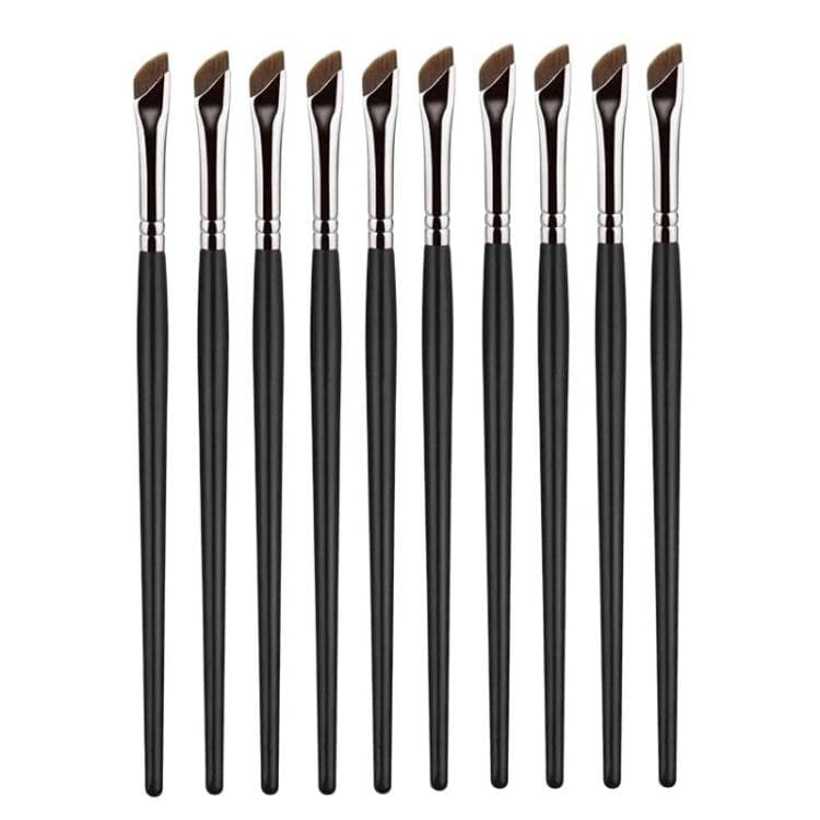 10 pezzi Pennello per eyeliner angolato ultra-fine per dettagli Aegyo-Sal, Stile: Marrone falce