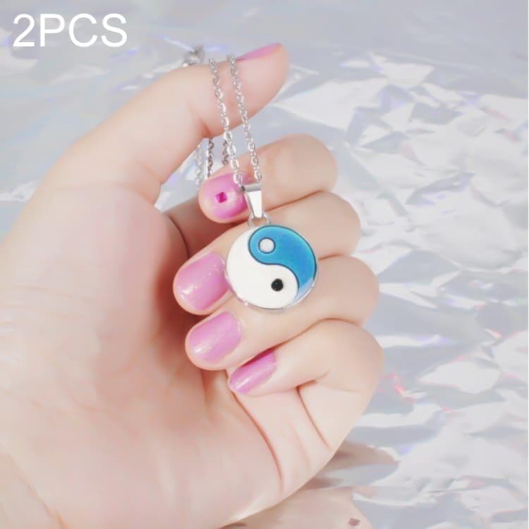 2 PCS Alloy Temperature Sensitive Discoloration Necklace Jewelry(The Great Ultimate)