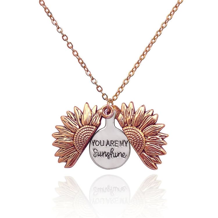 2 Pezzi Collana in Acciaio Titanio Girasole Hip Hop per Uomo e Donna (Oro Rosa)
