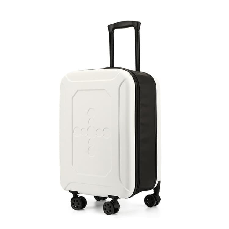 20 inch Foldable Portable Universal Wheel Trolley Luggage Suitcase, with Combination Lock(White)