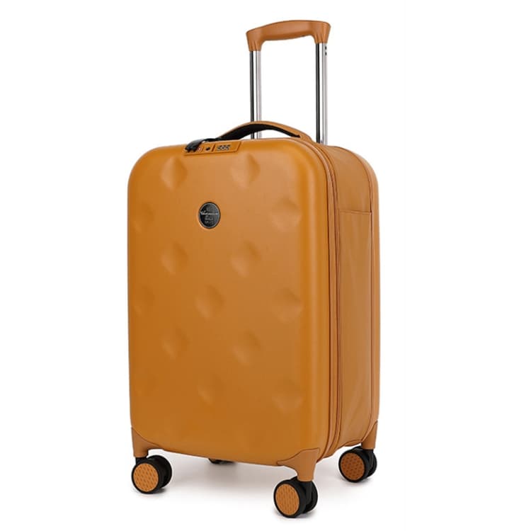 20 inch Foldable Portable Universal Wheel Trolley Luggage Suitcase, with TSA Combination Lock(Yellow)